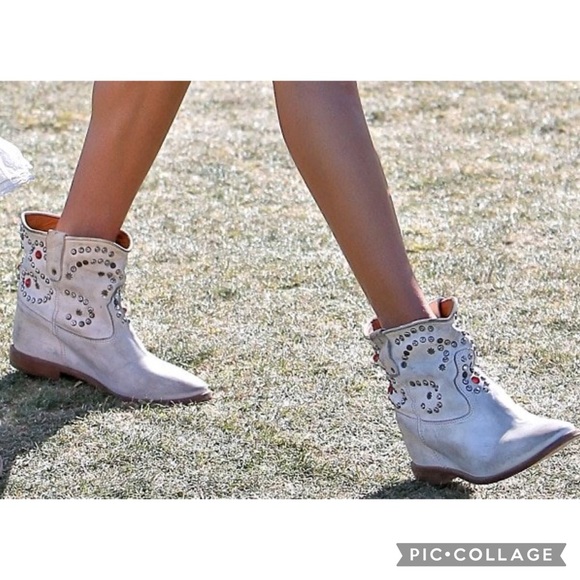 Isabel Marant Caleen White Western Ankle boot 38 - Picture 2 of 13
